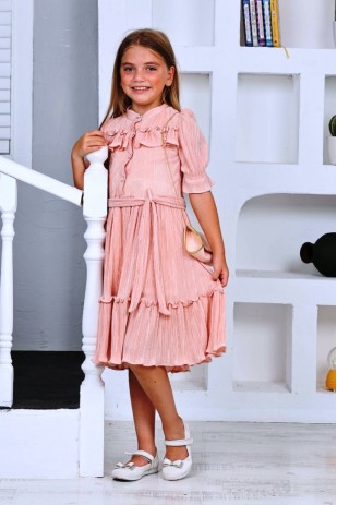 İ&K SAUKY-KRAGEN, VIER KNÖPFE, TASCHE, GÜRTEL, VERDREHTES KLEID