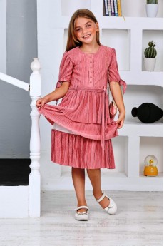 İ&K ŞIMARIK ÖNÜ GOLD İNCİLİ ÇANTALI KUŞAKLI ÜÇ KATLI BÜRÜMCÜK ELBİSE