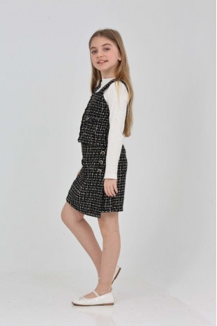 TİVİT KUMAŞ YELEK FİTİLLİ BADİ ŞORT ETEK ÜÇLÜ TAKIM