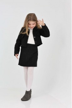 ŞANEL KUMAŞ FİTİLLİ BADİ CEKET ETEK ŞORT ÜÇLÜ TAKIM