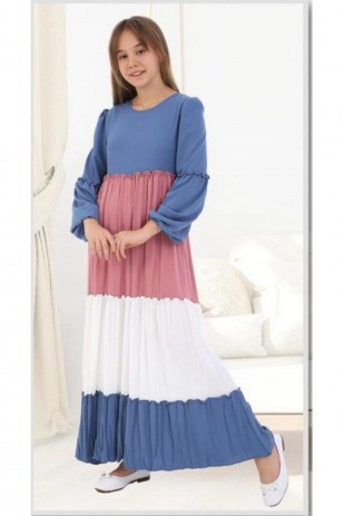 Женское белое трехцветное платье с декором