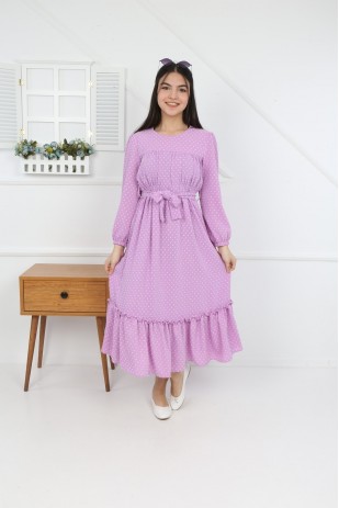 Пурпурное платье Ayrobin для девочки с эластичной резинкой на талии