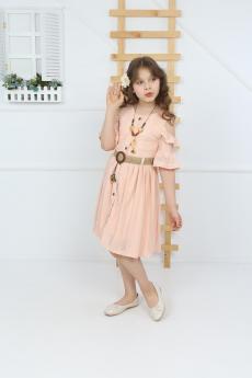 Kemerli Kolyeli Dantel Elbise