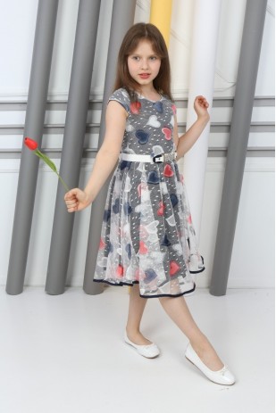 Кружевное платье с сердечками для девочек