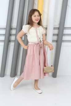 I&k Çantalı Kolyeli Boydan Düğmeli Elbise