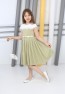 Grünes, plissiertes Taschenkleid für Mädchen