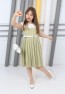 Grünes, plissiertes Taschenkleid für Mädchen