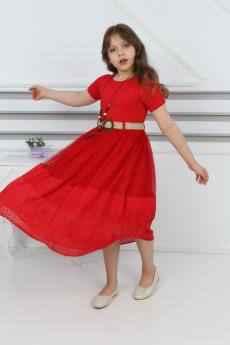 Dantelli Ortası Tüllü Kolyeli Elbise