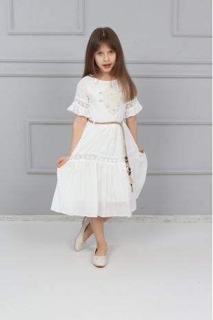 I&k Кружевное платье с юбкой и рукавами-официантами