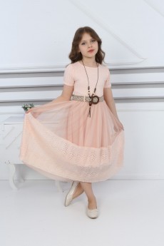 I&k Dantelli Ortası Tüllü Kolyeli Elbise