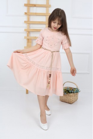 I&k Кружевное платье с юбкой и рукавами-официантами