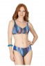 Womens Line Patterned Glitter Recovery Bikini Set