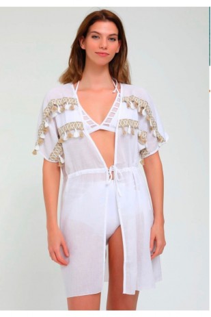 I&k Şımarık Mayo Bikini Kadın Püsküllü Önden Bağlamalı Plaj Kıyafeti