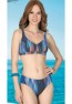 Womens Line Patterned Glitter Recovery Bikini Set