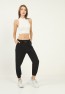 Womens Pockets Side Snap Detail Pants with Elasticized Bottom