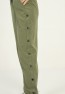 Womens Pockets Side Snap Detail Pants with Elasticized Bottom
