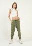 Womens Pockets Side Snap Detail Pants with Elasticized Bottom