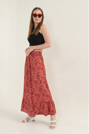 Женская длинная юбка на пуговицах с рюшами