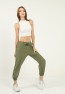 Womens Pockets Side Snap Detail Pants with Elasticized Bottom