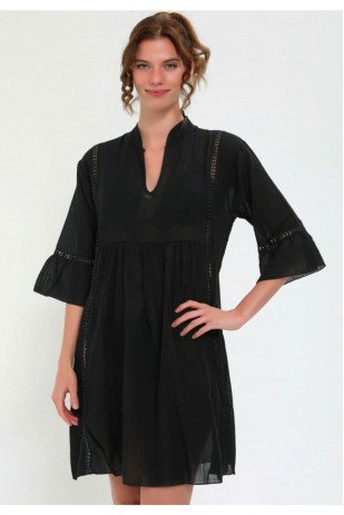 Kadın File Detaylı Plaj Elbisesi