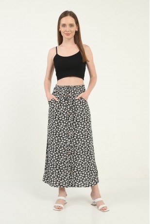 Женская юбка на пуговицах с карманами