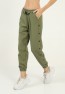 Womens Pockets Side Snap Detail Pants with Elasticized Bottom