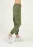 Womens Pockets Side Snap Detail Pants with Elasticized Bottom