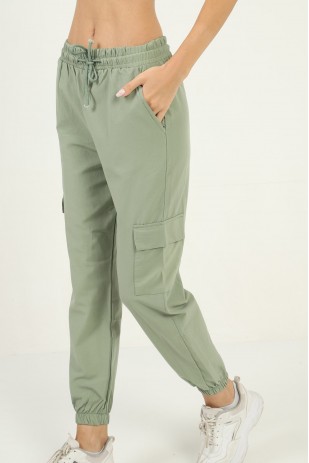 Kadın Cepli Altı Lastikli Pantolon