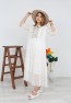 Womens Summer Lace Dress with Cuff Collar and Fringe Detail