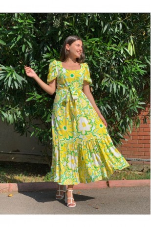 I&k Şımark женское шестиплиссированное платье с цветочным узором