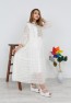 Womens Summer Lace Dress with Cuff Collar and Fringe Detail