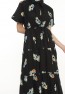 Geknöpftes Damenkleid mit Blumenmuster und elastischem Bund