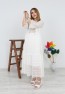 Womens Summer Lace Dress with Cuff Collar and Fringe Detail