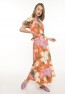 Gemustertes Damenkleid mit Gürtel