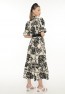 Damen-Neckholderkleid mit Blumenmuster und Gürtel