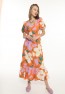 Gemustertes Damenkleid mit Gürtel