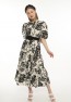Damen-Neckholderkleid mit Blumenmuster und Gürtel