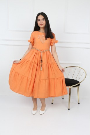 Платье для мальчика-официанта с веревочным поясом