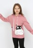Kız Çocuk Kapüşonlu Baskılı Sweatshirt