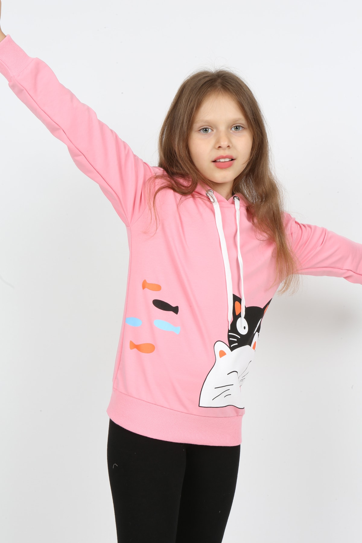 I&k Şımarık Kids Kız Çocuk Kapüşonlu Baskılı Sweatshirt