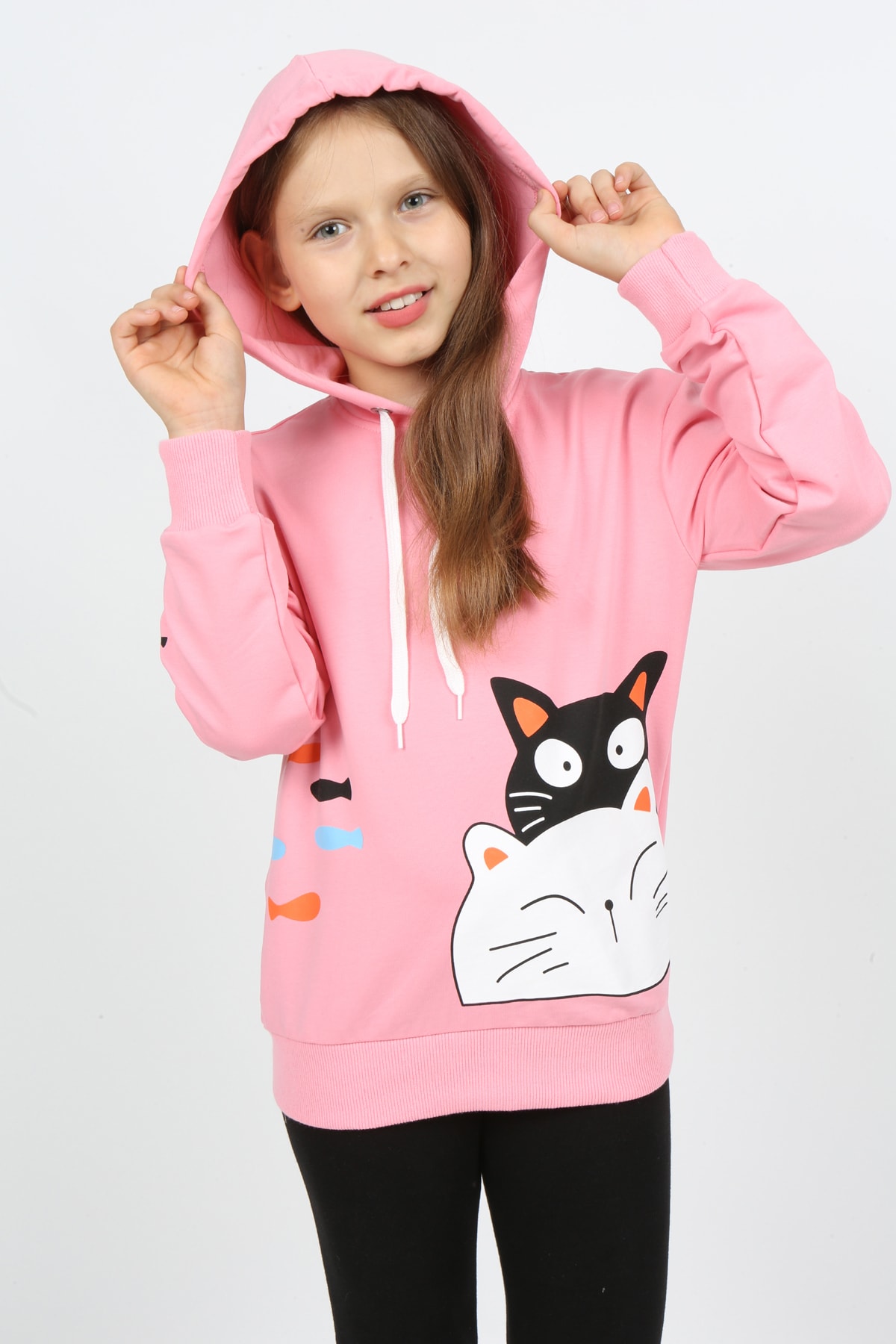 I&k Şımarık Kids Kız Çocuk Kapüşonlu Baskılı Sweatshirt