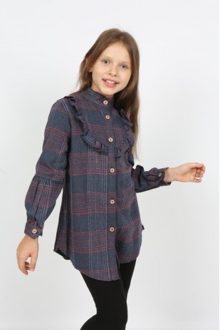 قميص حطاب مكشكش بياقة فتاة