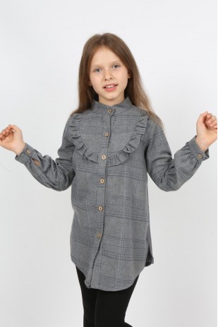 قميص حطاب مكشكش بياقة فتاة