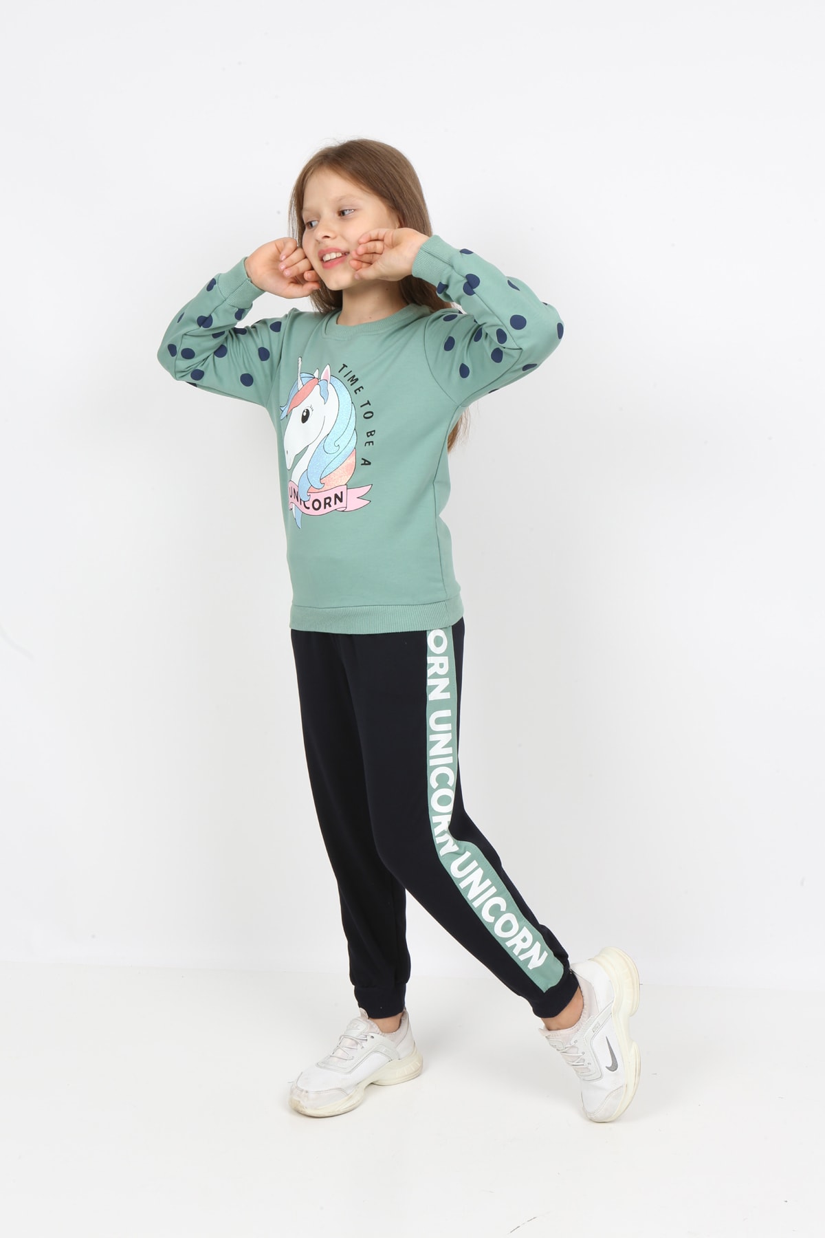 I&k Spoiled Kids Girls Unicol Printed Tracksuit Set