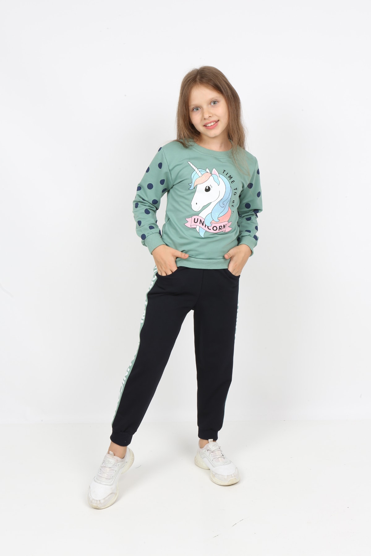 I&k Spoiled Kids Girls Unicol Printed Tracksuit Set