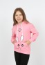 Kız Çocuk Kapüşonlu Cepli Tavşan Baskılı Sweatshirt