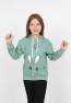 Kız Çocuk Kapüşonlu Cepli Tavşan Baskılı Sweatshirt
