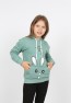 Kız Çocuk Kapüşonlu Cepli Tavşan Baskılı Sweatshirt
