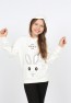 Kız Çocuk Kapüşonlu Cepli Tavşan Baskılı Sweatshirt