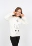 Kız Çocuk Kapüşonlu Cepli Tavşan Baskılı Sweatshirt